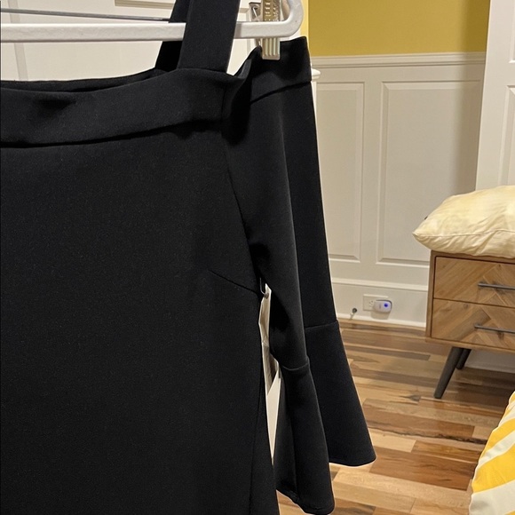 Boston Proper Elegant Black Cold Shoulder Dress - Picture 5 of 6